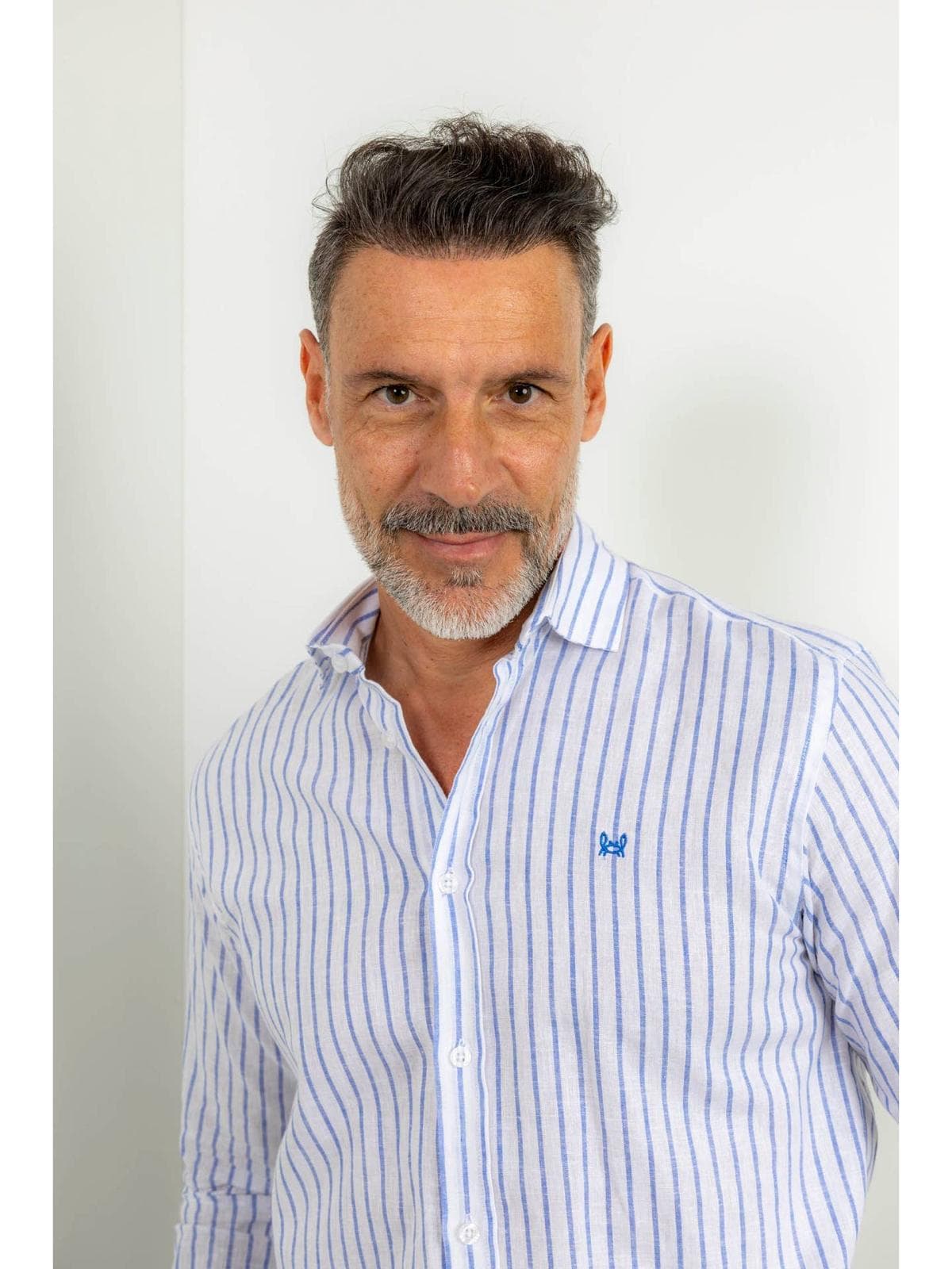 Chemise en lin rayée ciel montefrio