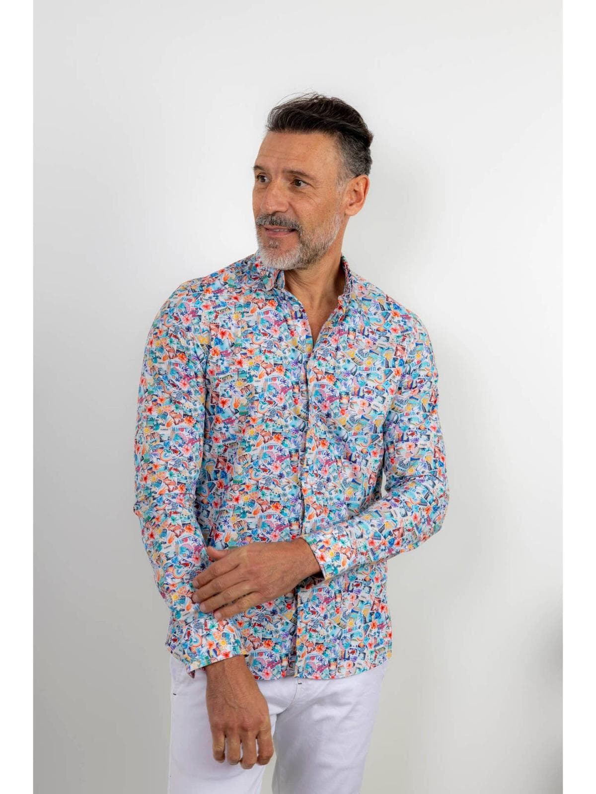Chemise imprimée slim fit Hawaï