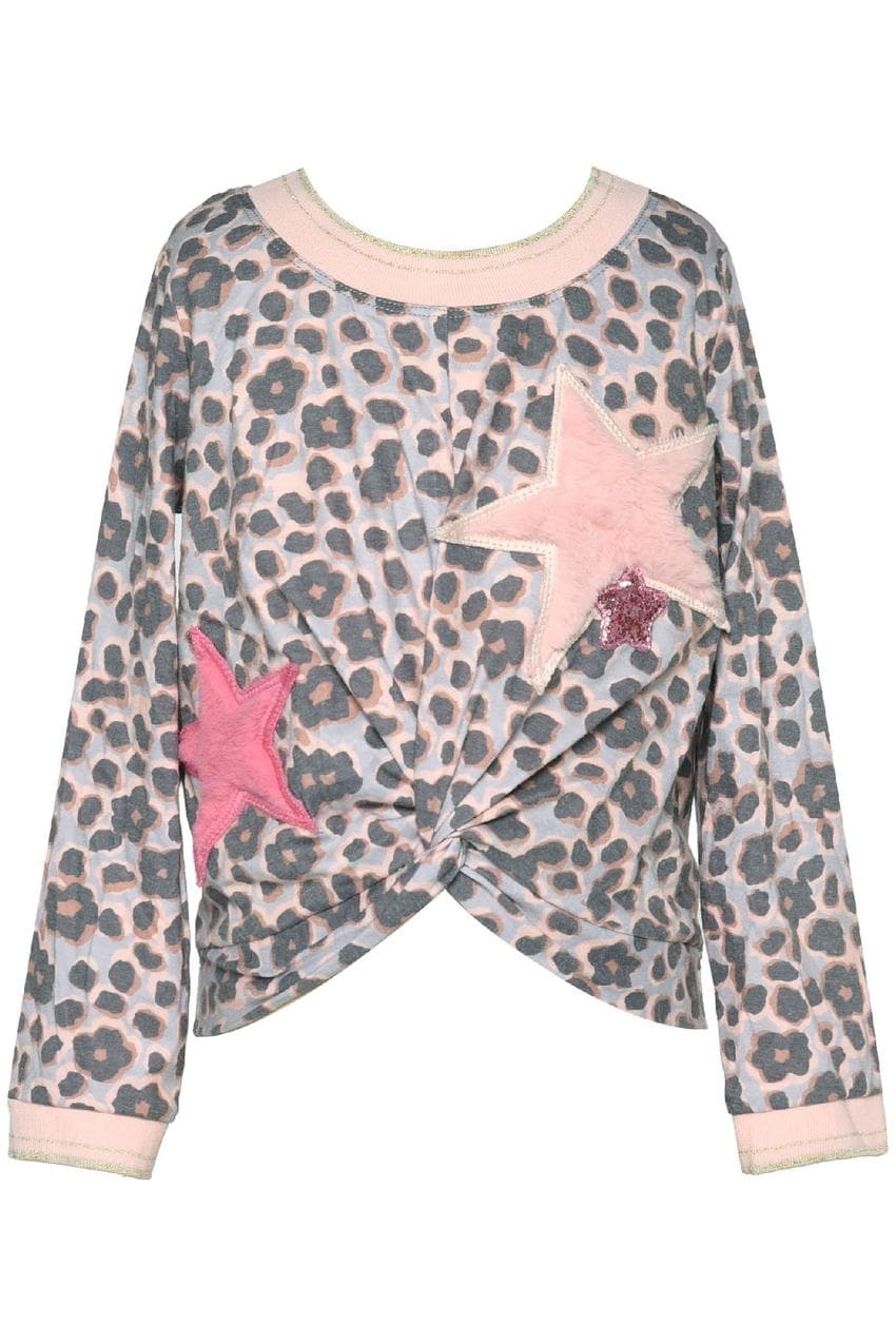 HAUT TORSADÉ SUR LE DEVANT AVEC BORDURE EN FAUSSE ÉTOILE