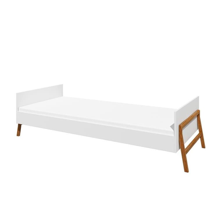 Lit 90x200 sommier inclus Bellamy Lotta Blanc