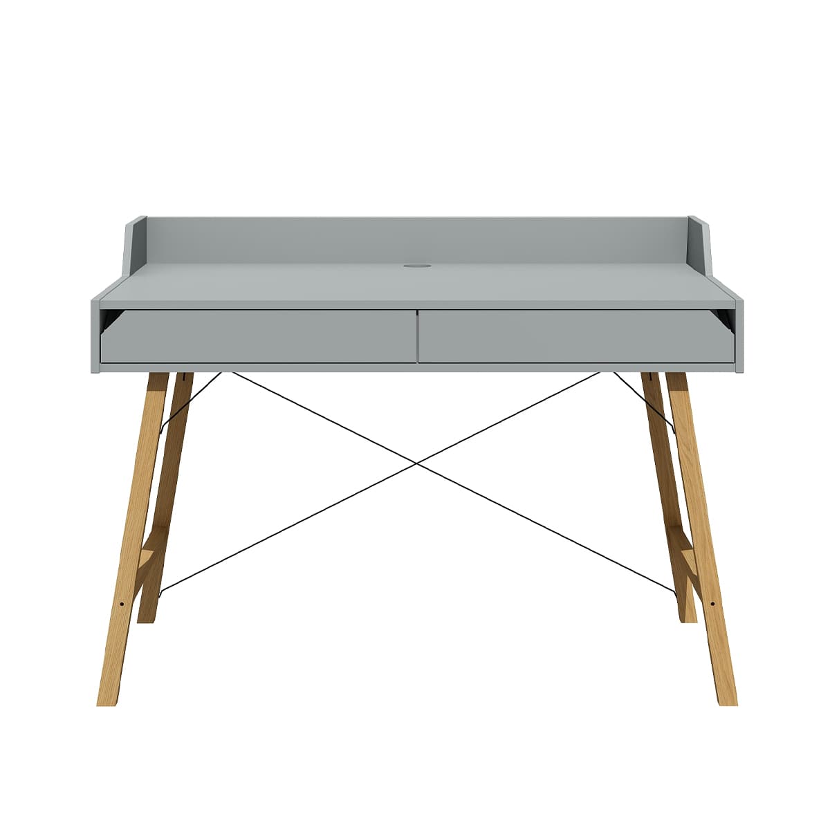 Bureau 2 tiroirs Bellamy Lotta Gris