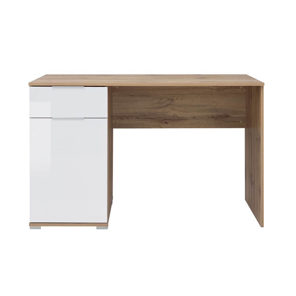 Bureau 1 porte 1 tiroir Selma Blanc et Bois