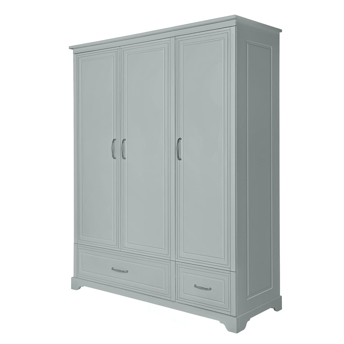 Armoire 3 portes 2 tiroirs Novelies Melody Gris