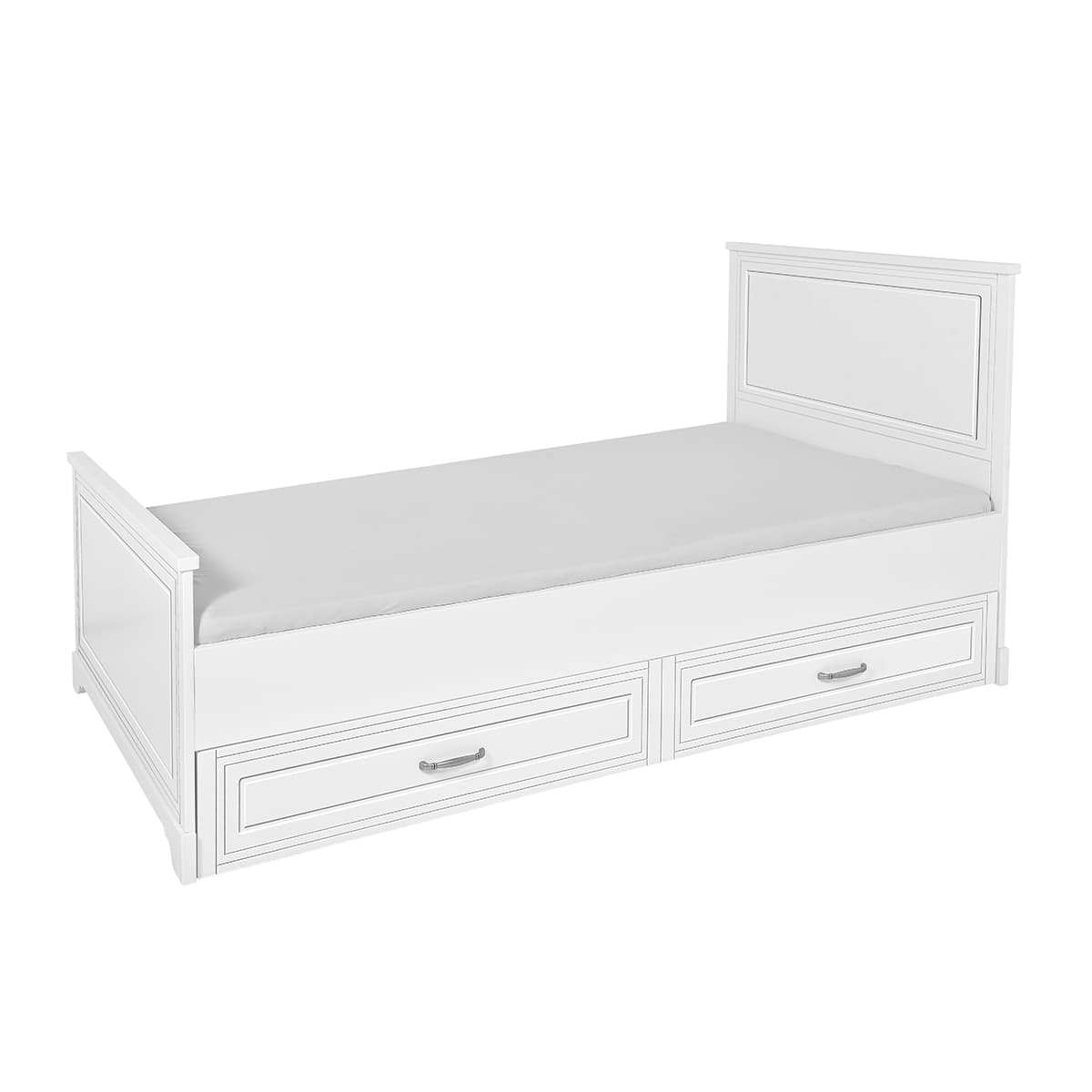 Lit enfant 90x200 sommier et tiroir inclus Novelies Melody Blanc