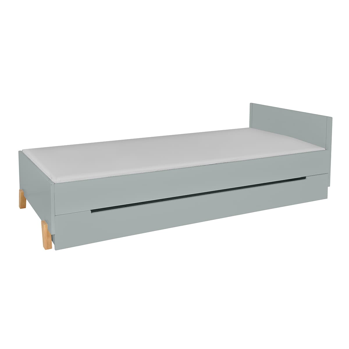 Lit 90x200 sommier et tiroir inclus Novelies Zara Gris