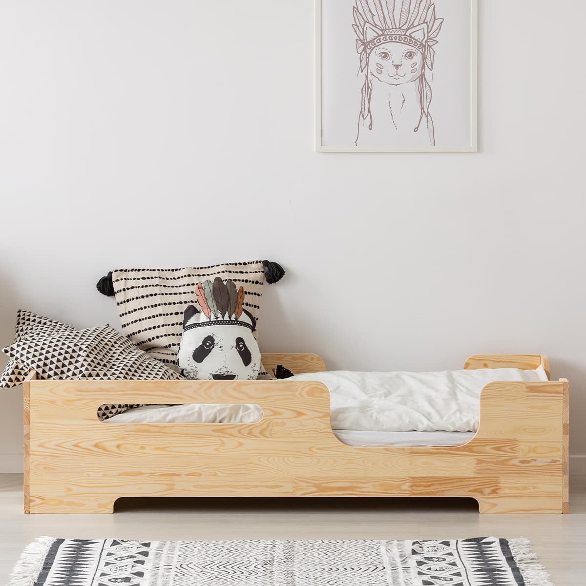 Lit 90x190 sommier inclus Lilian Bois