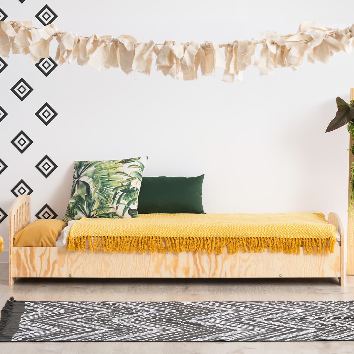 Lit 90x190 sommier inclus Eléa Bois