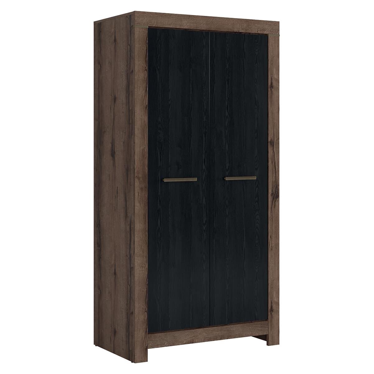 Armoire 2 portes Adam Bois et Noir