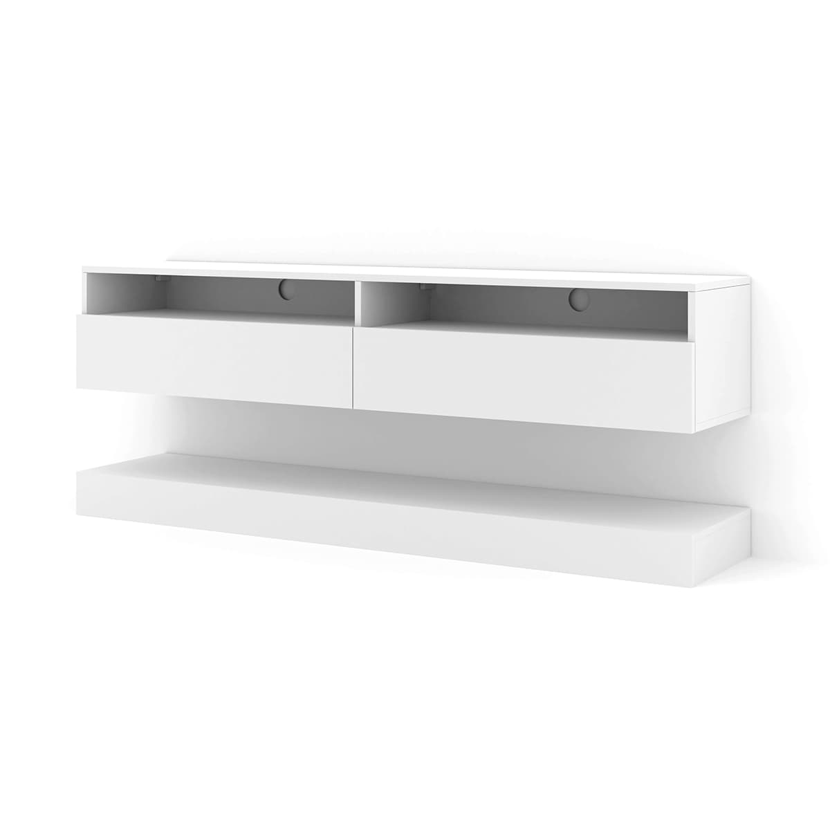 Mur TV 2 portes 160 cm Vega Blanc