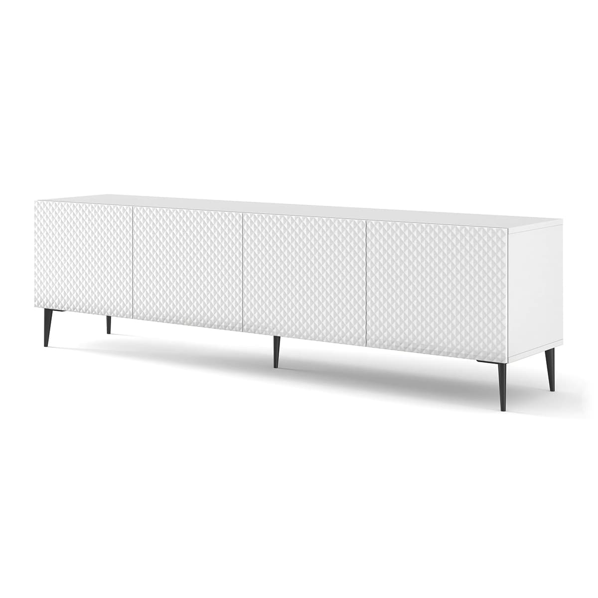 Meuble TV 4 portes 200 cm Philaé Blanc