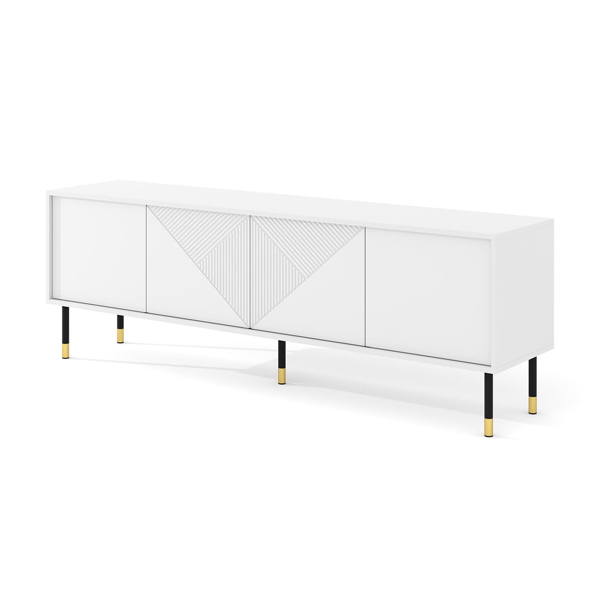 Meuble TV 4 portes 180 cm Aglaé Blanc