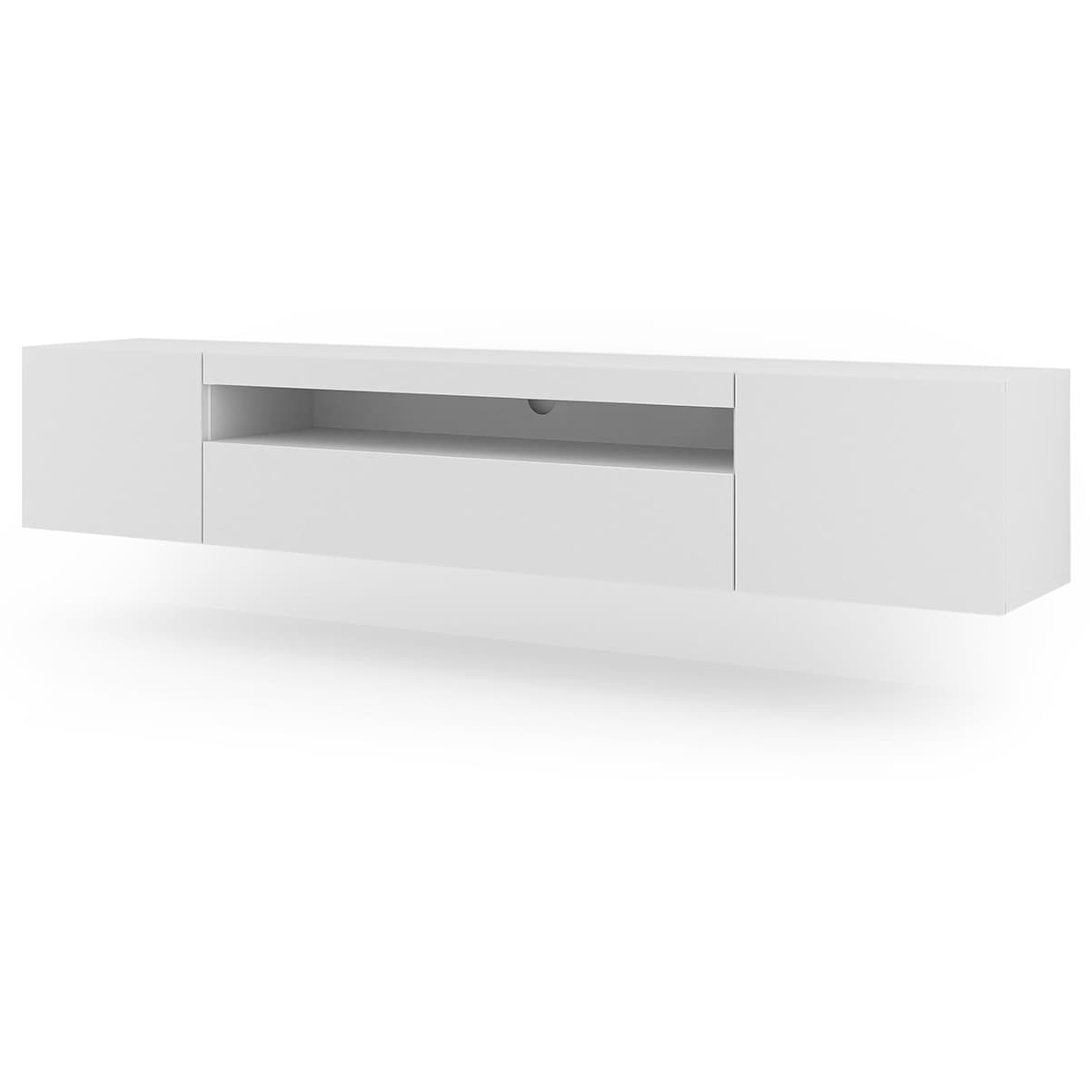 Meuble TV mural 3 portes 200 cm Aurus Blanc