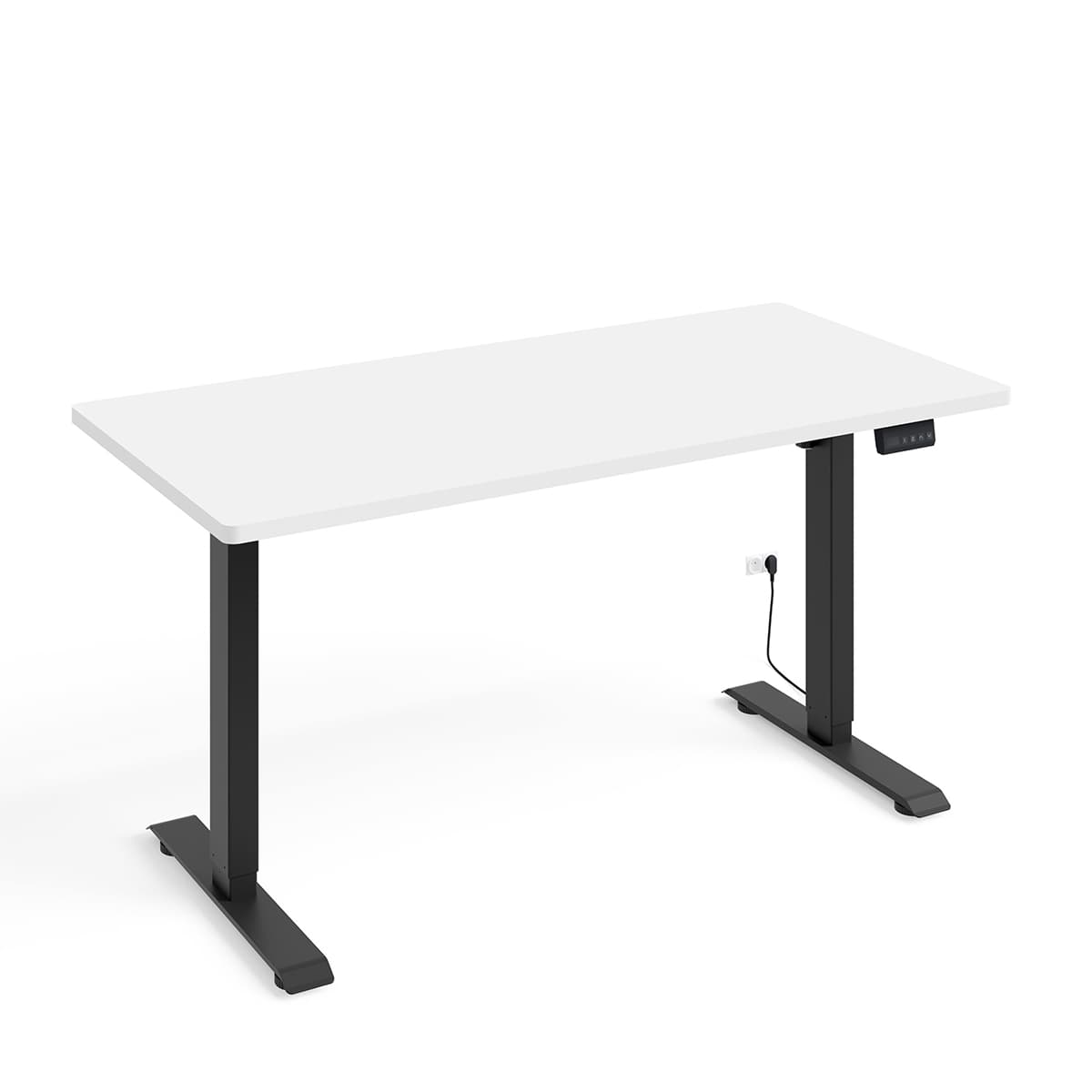 Bureau électrique 140 cm Ergo Blanc et Noir