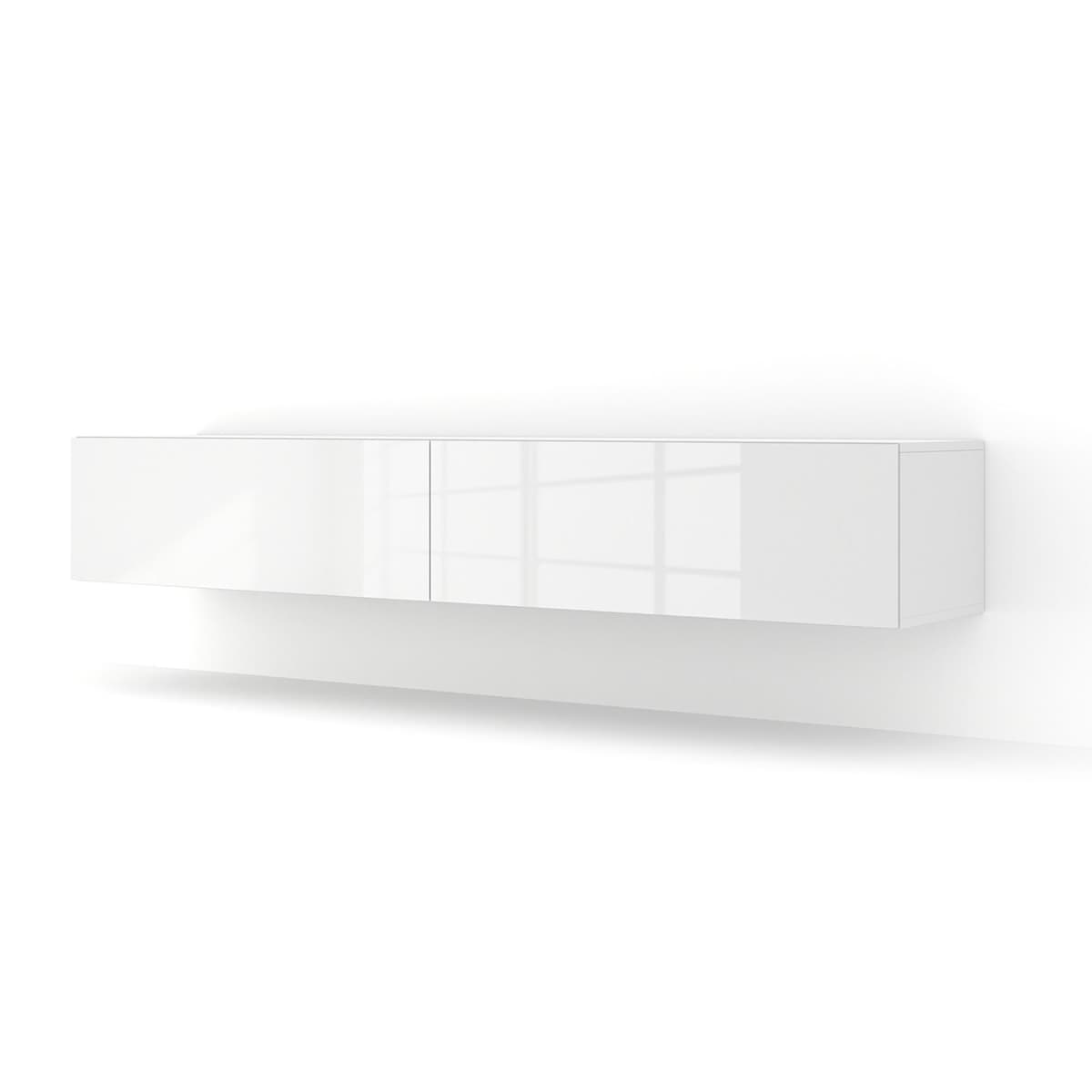 Meuble TV mural 2 portes 180 cm Bali Blanc