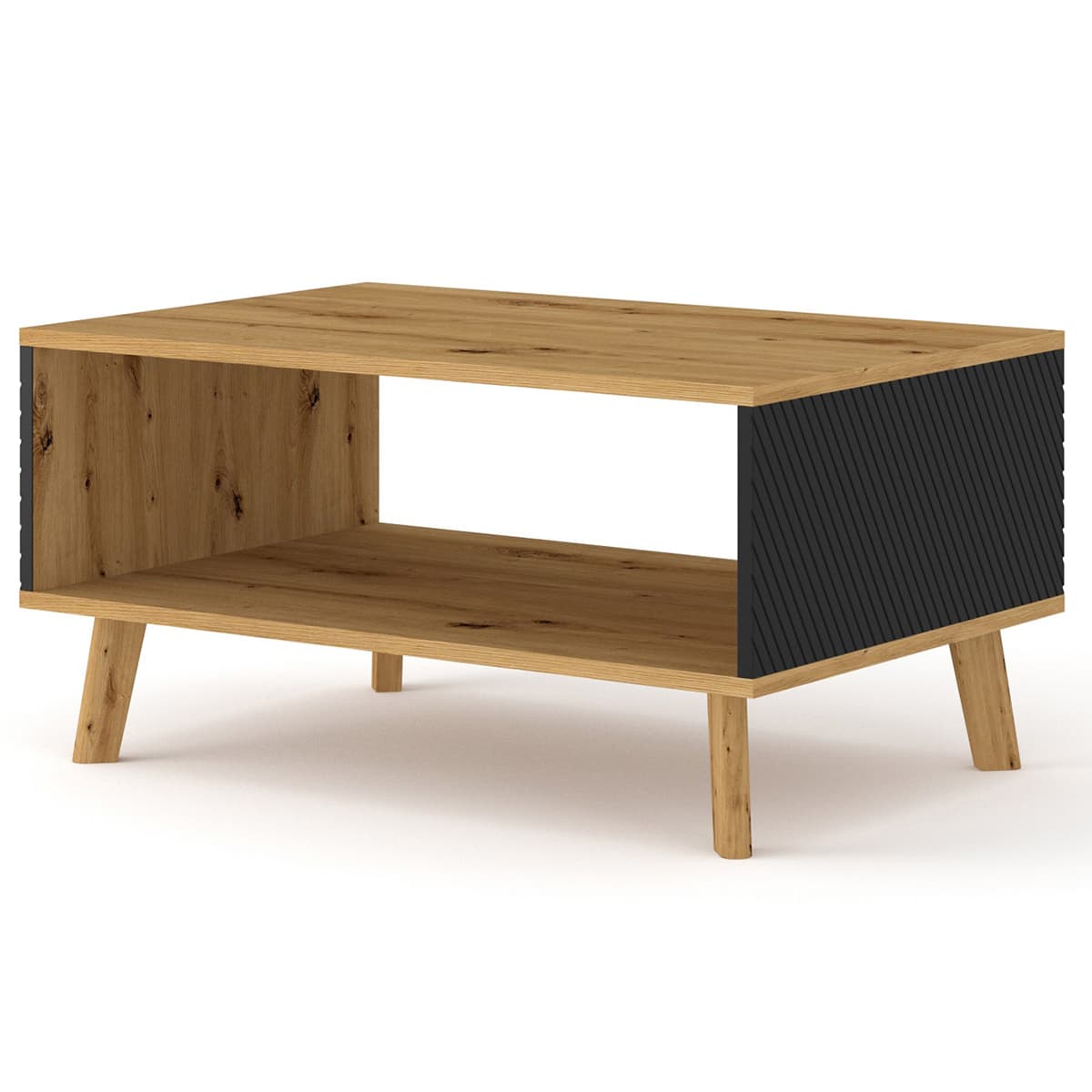 Table basse 90 cm Nexa Bois et Noir