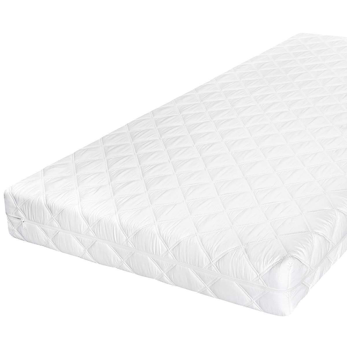 Matelas 80x160 mousse latex coco anti-acarien 10 cm Nola Blanc