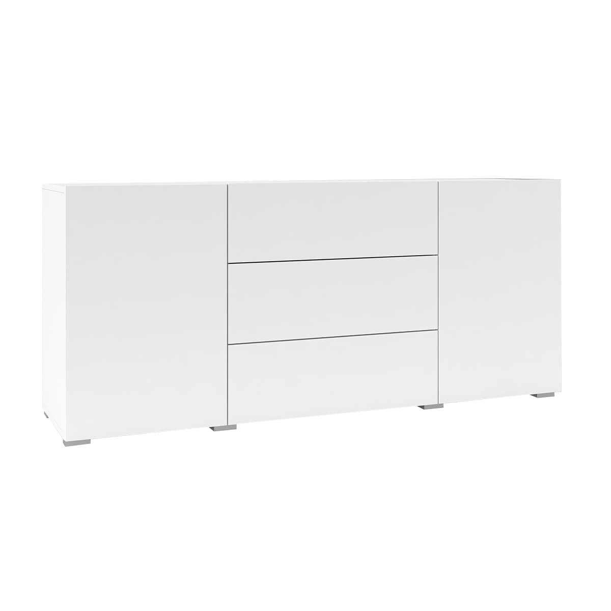 Buffet 2 portes 3 tiroirs Glora Blanc