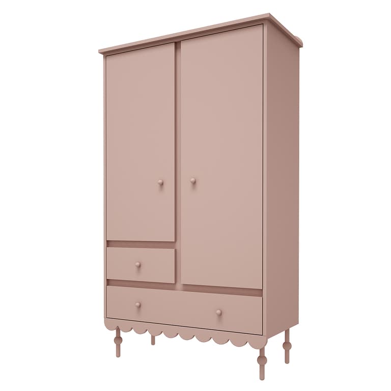 Armoire 2 portes 2 tiroirs Wood Luck Babushka Rose