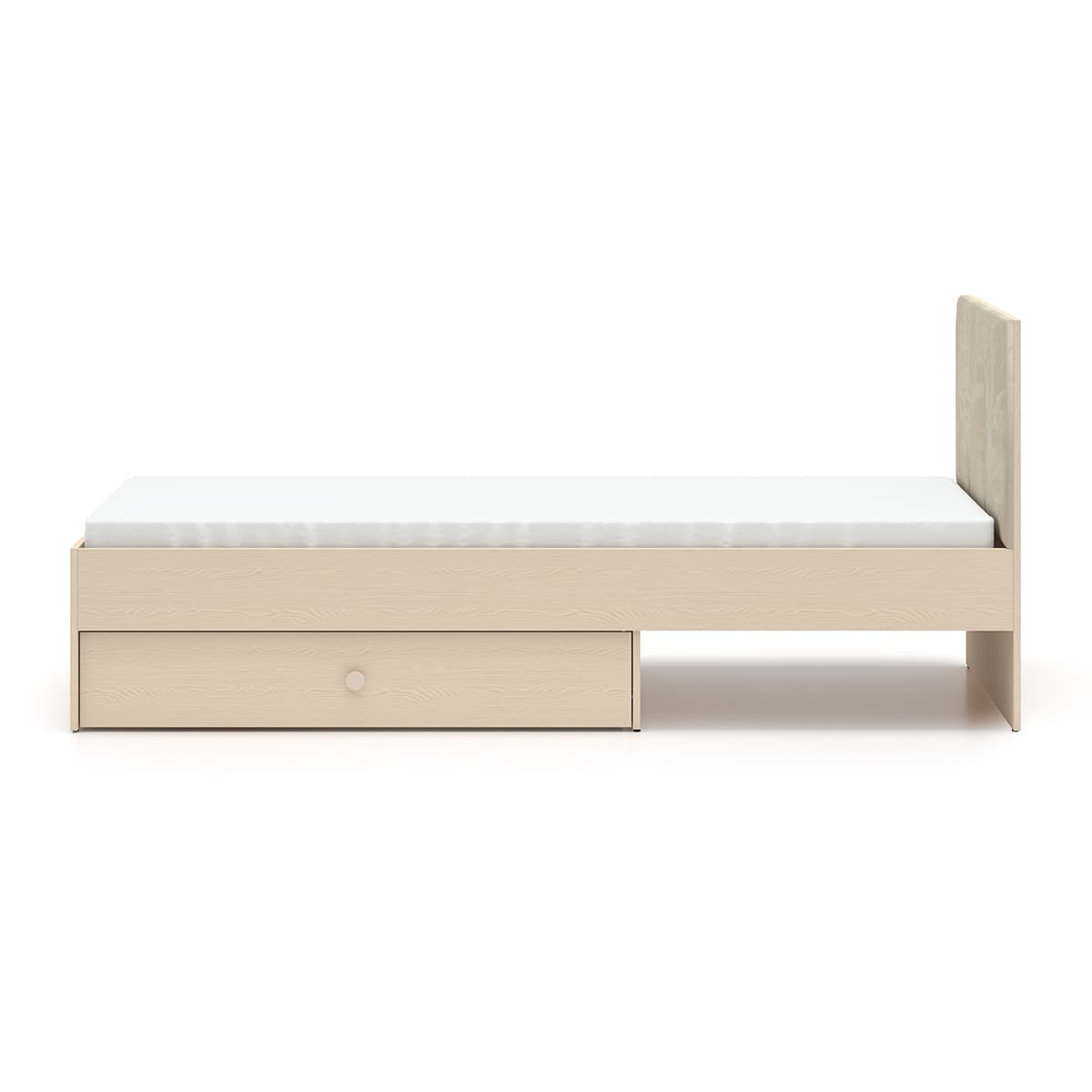 Lit 90x200 sommier et tiroir inclus Alycia Beige