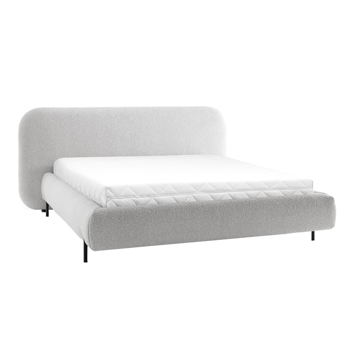 Lit coffre 160x200 sommier inclus Tobias Gris clair