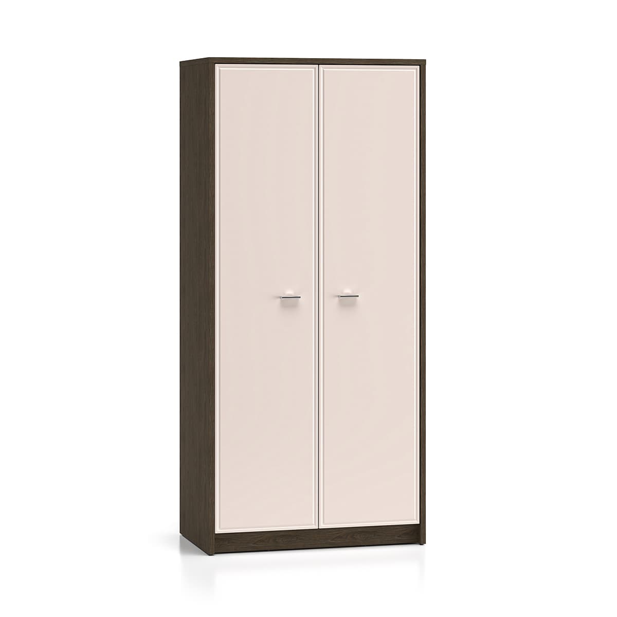 Armoire 2 portes Kaius Cachemire et Bois foncé