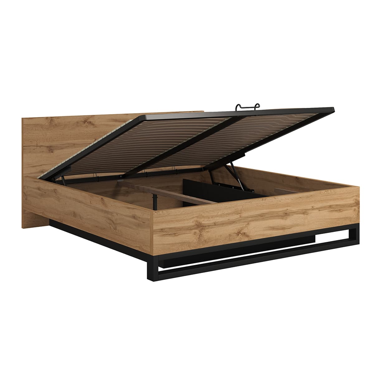 Lit coffre 180x200 sommier inclus Eden Bois et Noir