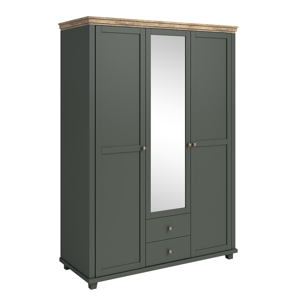 Armoire 3 portes Martin Vert et Bois