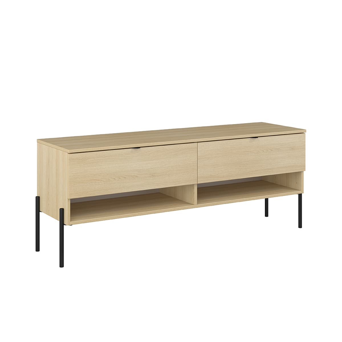 Meuble TV 2 tiroirs 140 cm Lucilla Bois
