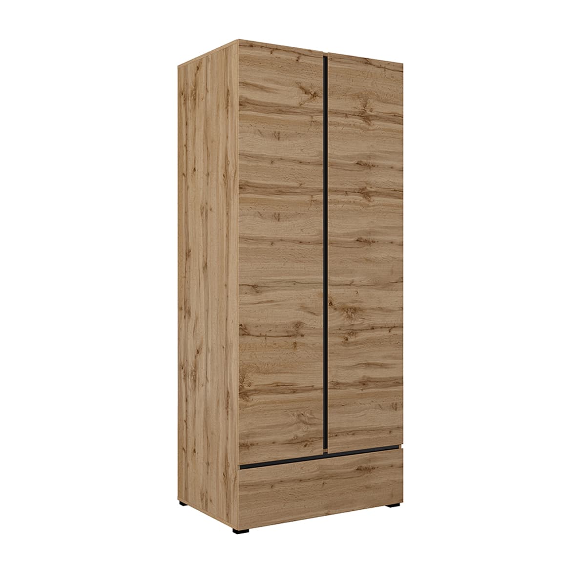 Armoire 2 portes 1 tiroir Lilia Bois