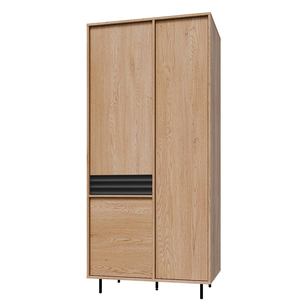 Armoire 3 portes Astra Bois et Noir