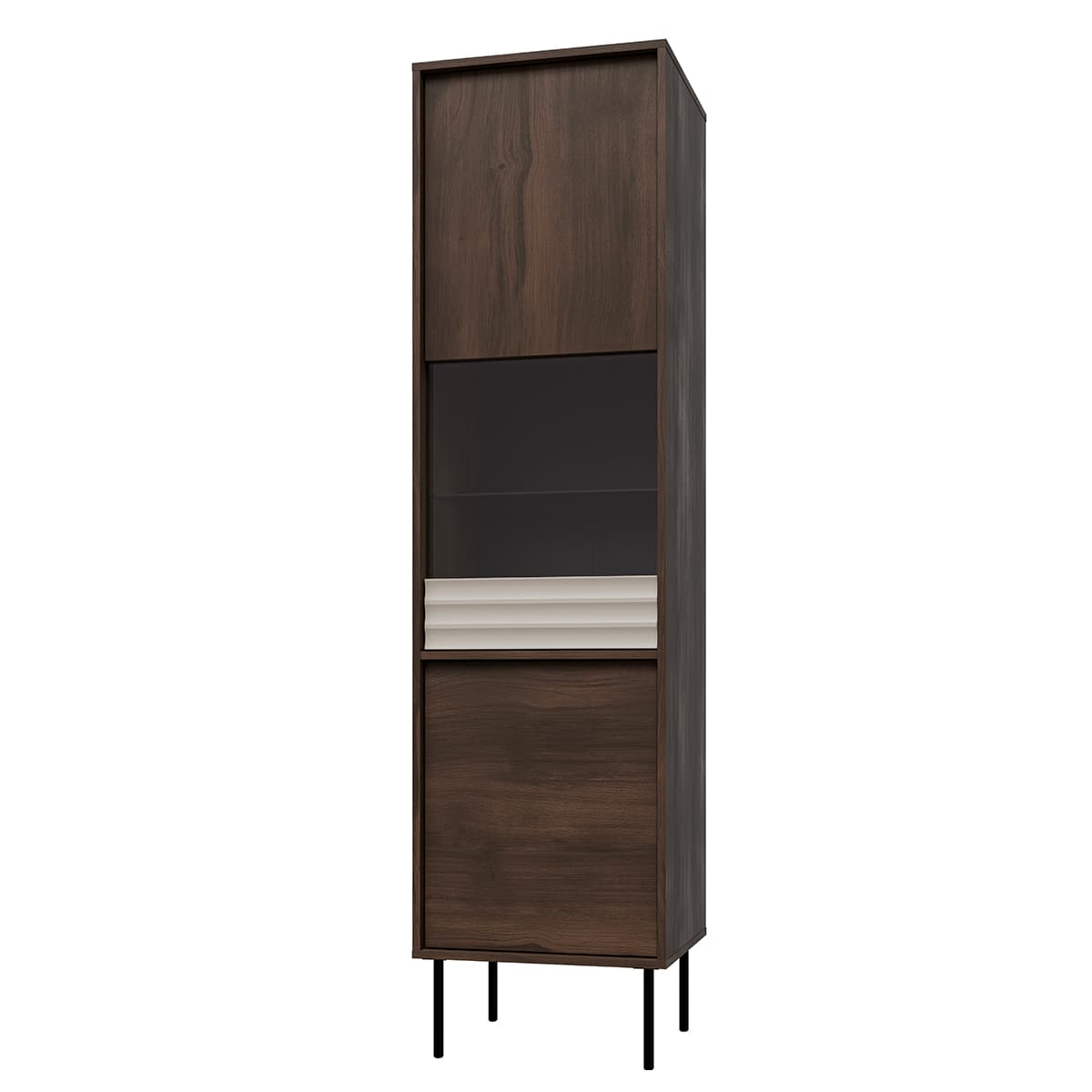 Vitrine 2 portes Astra Bois foncé et Cachemire