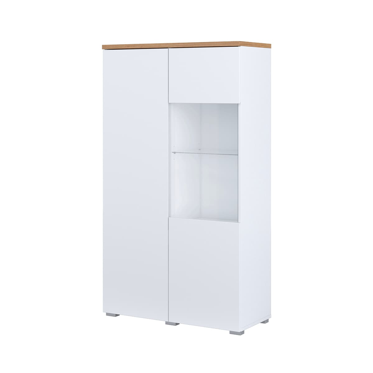Vaisselier 2 portes Liko Blanc et Bois