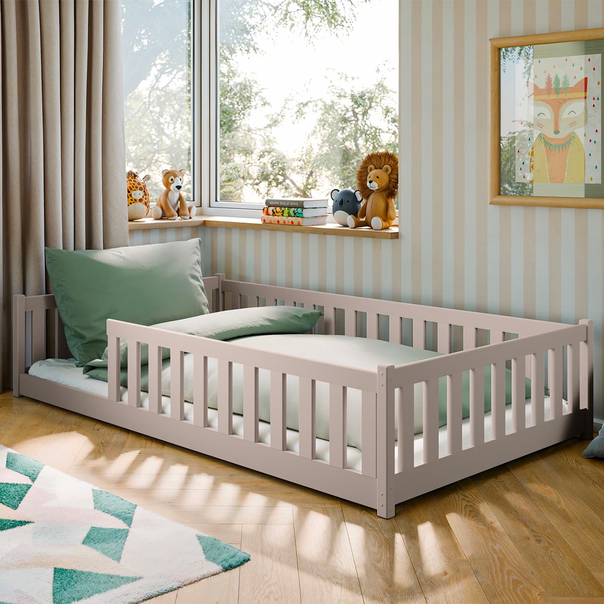 Lit au sol 120x200 sommier inclus Maya Cachemire