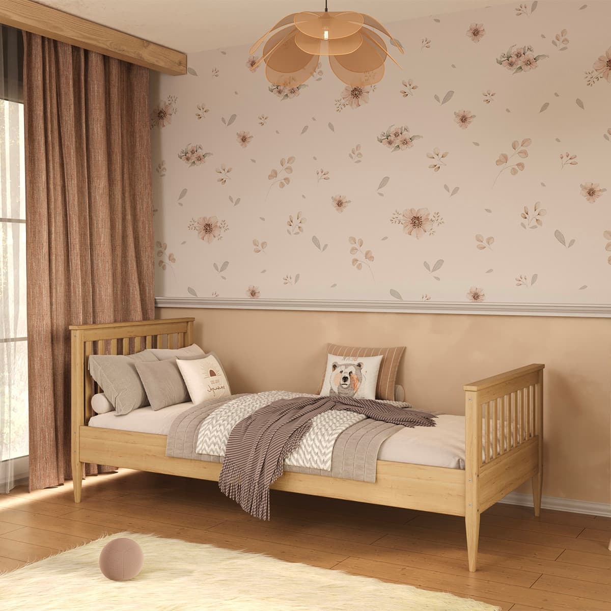 Lit 90x200 sommier inclus Ignas Bois