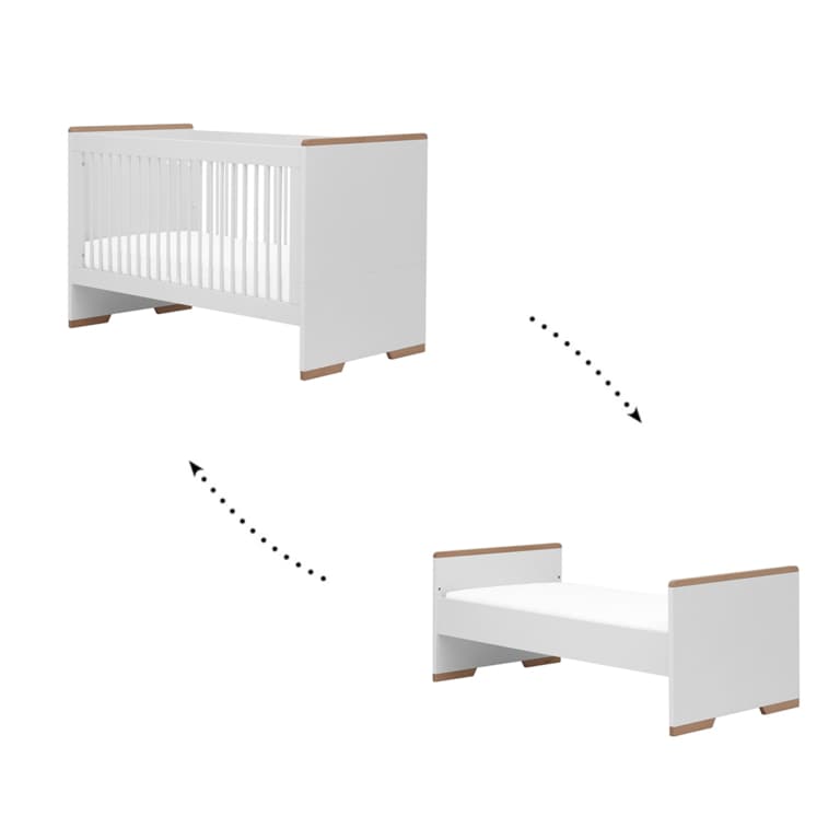 Lit bébé évolutif Pinio Snap Blanc et bois