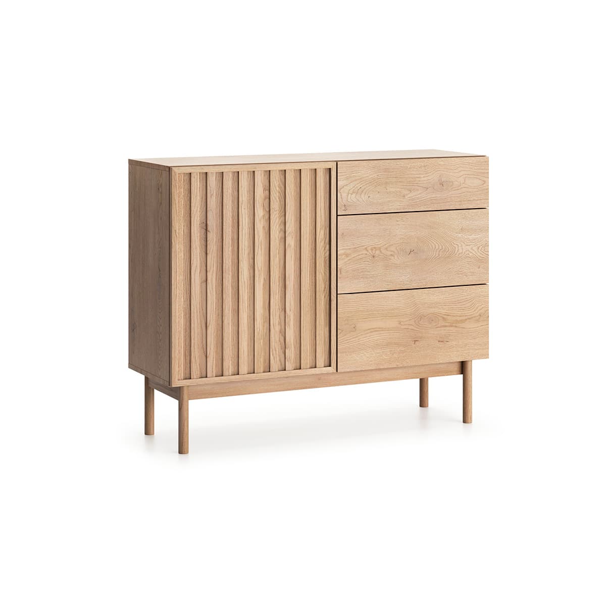 Buffet 1 porte 3 tiroirs Idor Bois