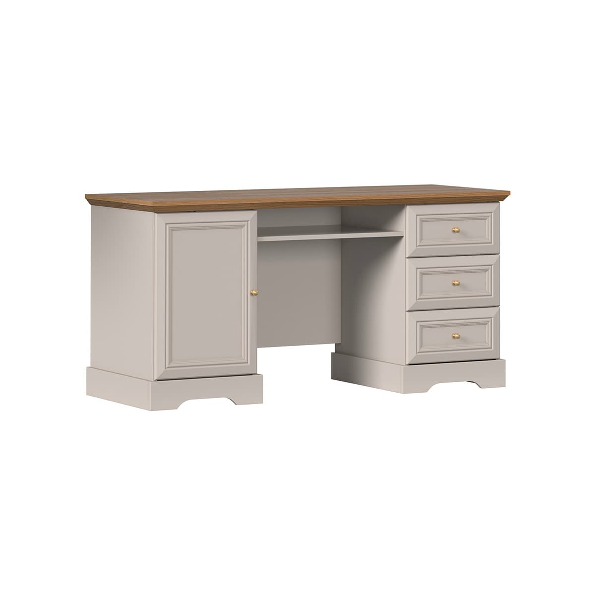 Bureau 1 porte 3 tiroirs Dulci Cachemire et Bois