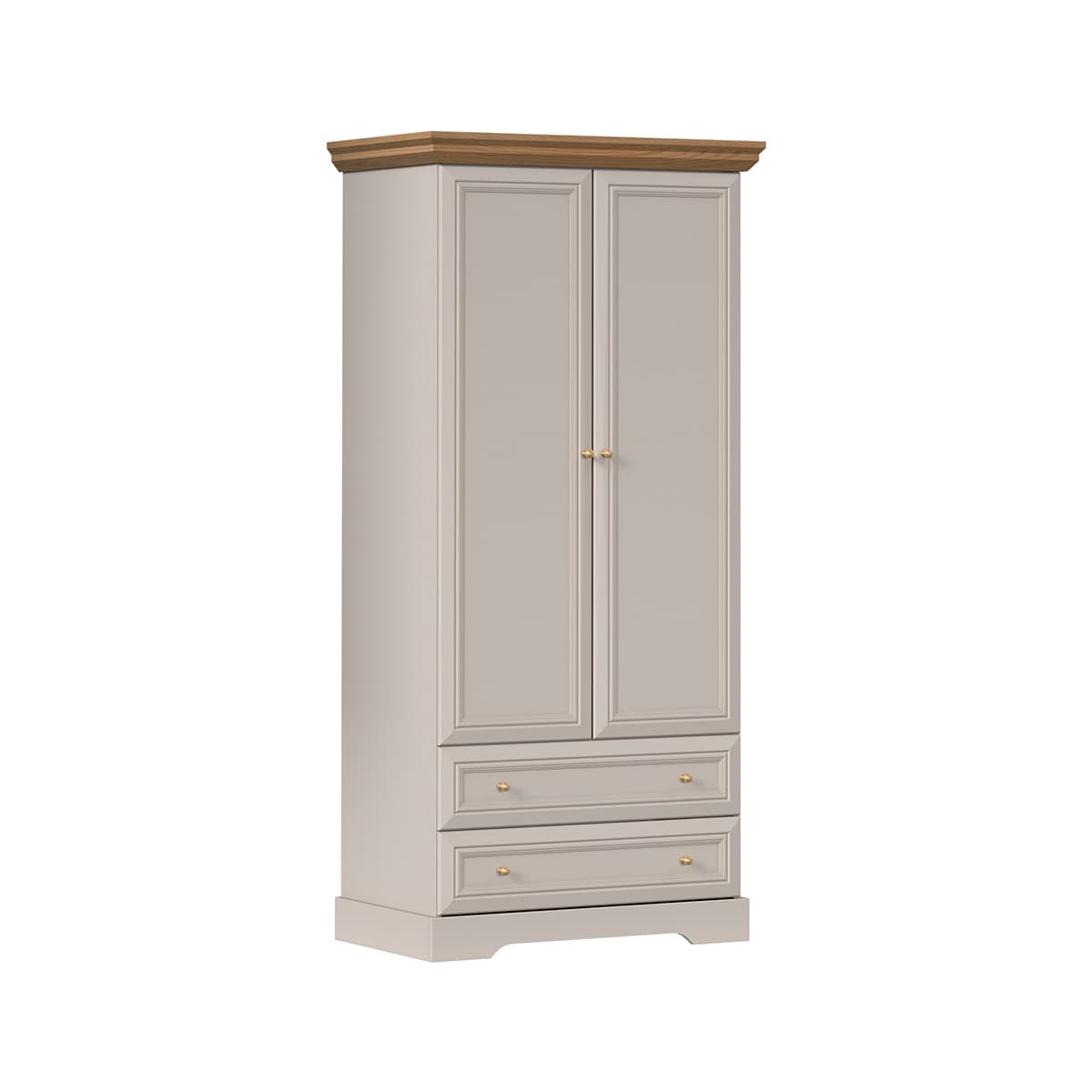 Armoire 2 portes 2 tiroirs Dulci Cachemire et Bois