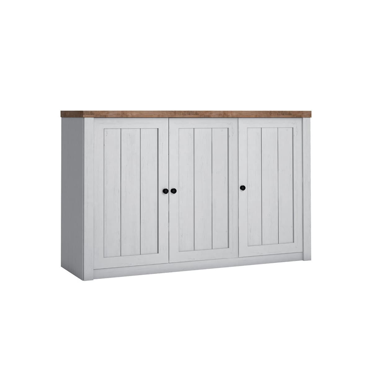 Buffet 3 portes Léandre Blanc et Bois