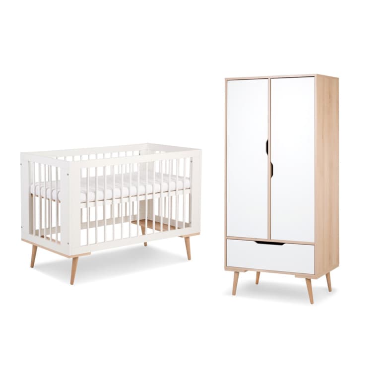 Lit bébé et armoire LittleSky by Klups Sofie Blanc