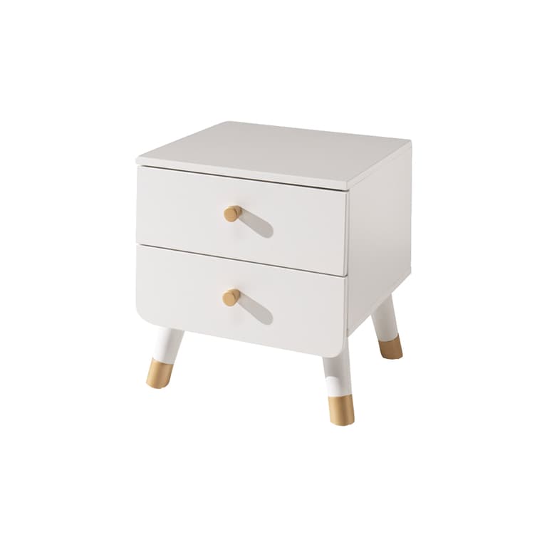 Chevet 2 tiroirs Vipack Billy - Blanc Satin