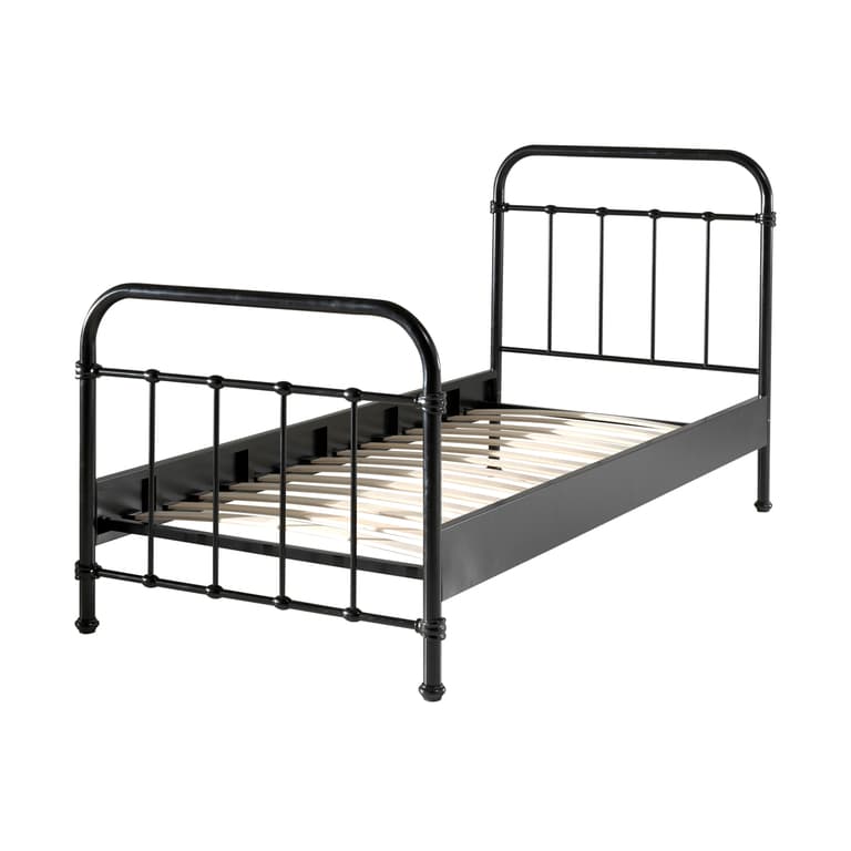 Lit 90x200 Sommier inclus Vipack New York - Noir
