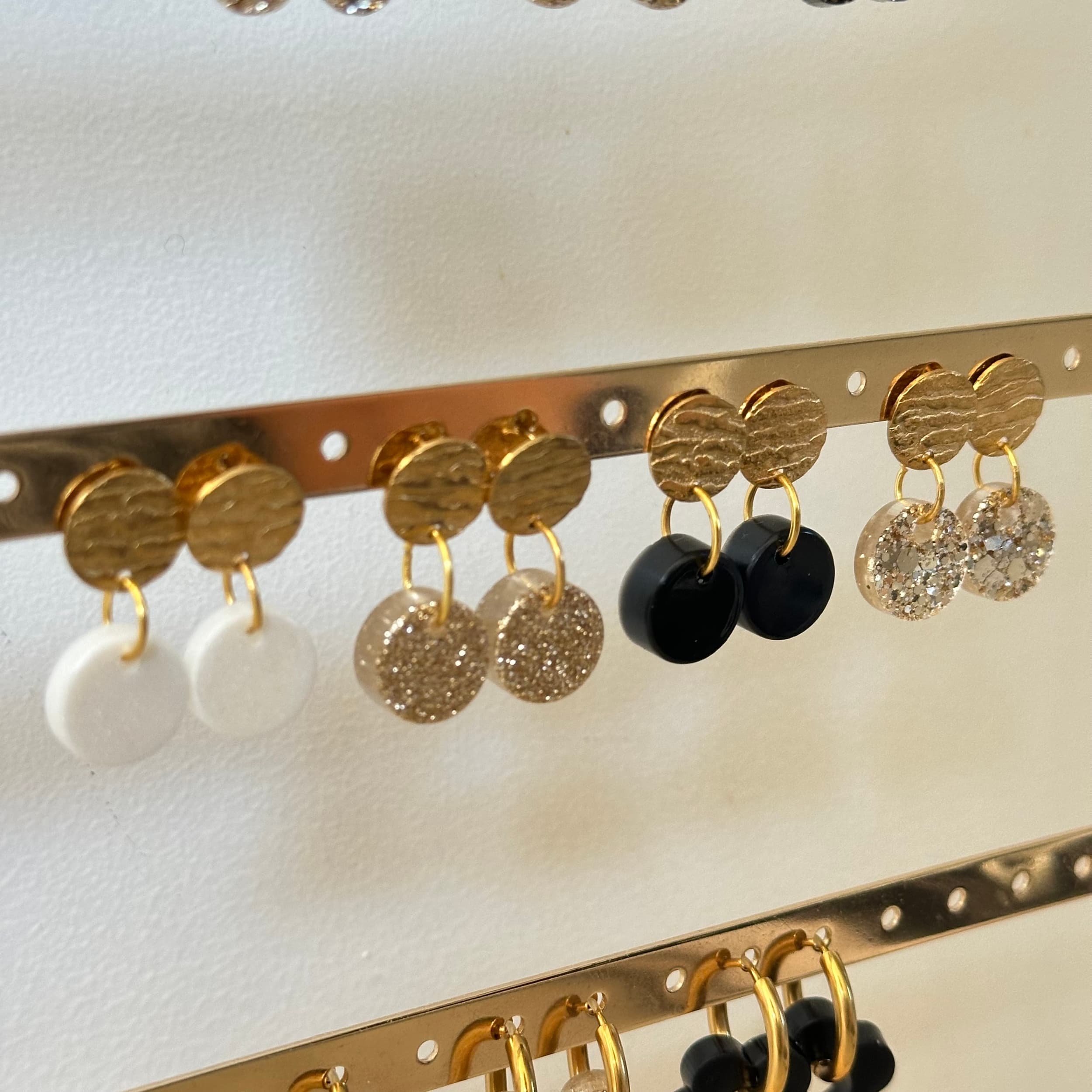 Boucles d'oreilles résine palet (aux choix)