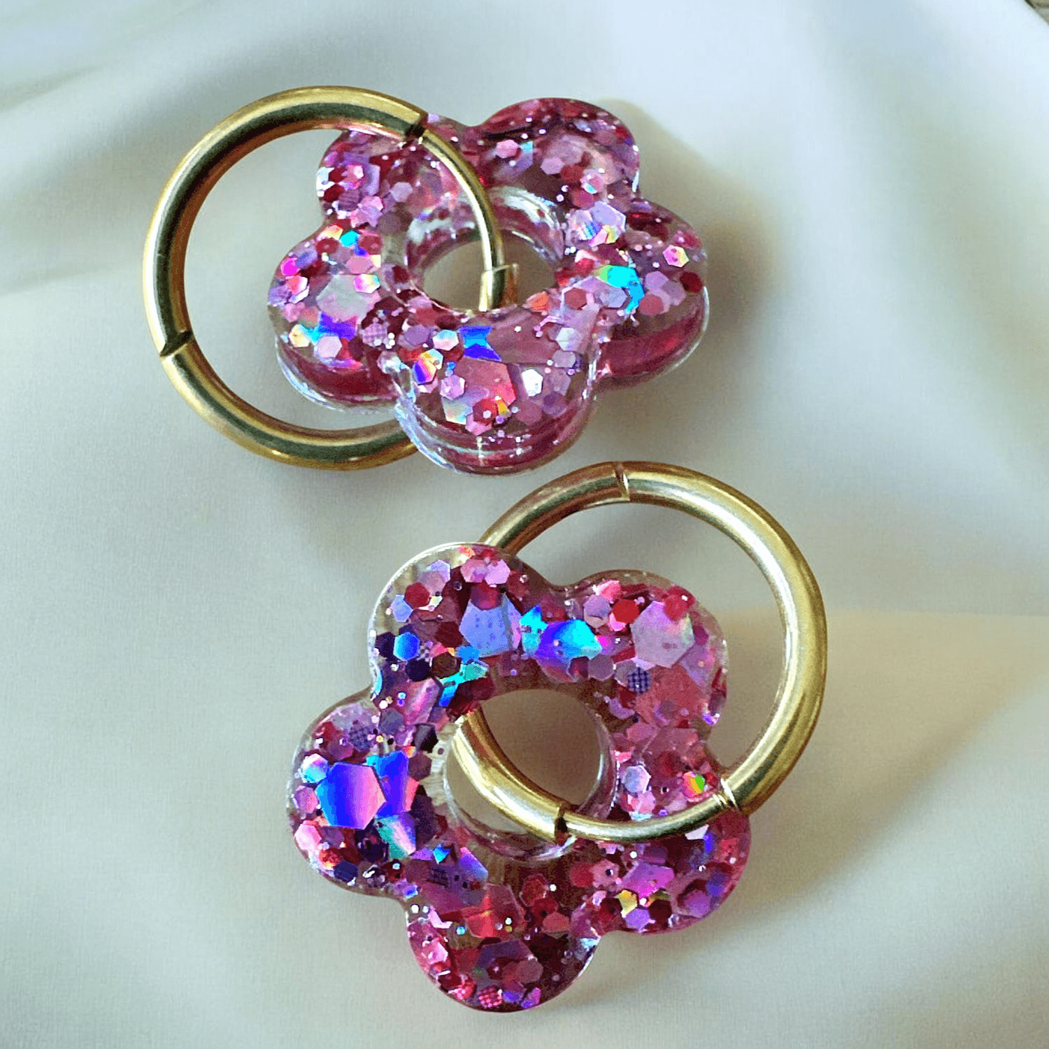 Boucles d'oreilles créole rose (pink)