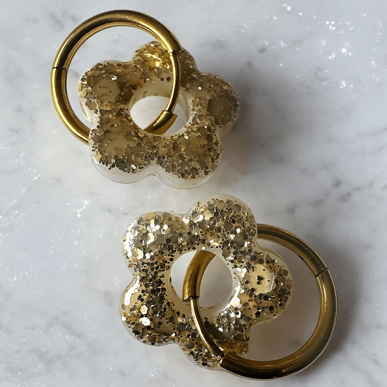 Boucles d'oreilles créole mix paillette or