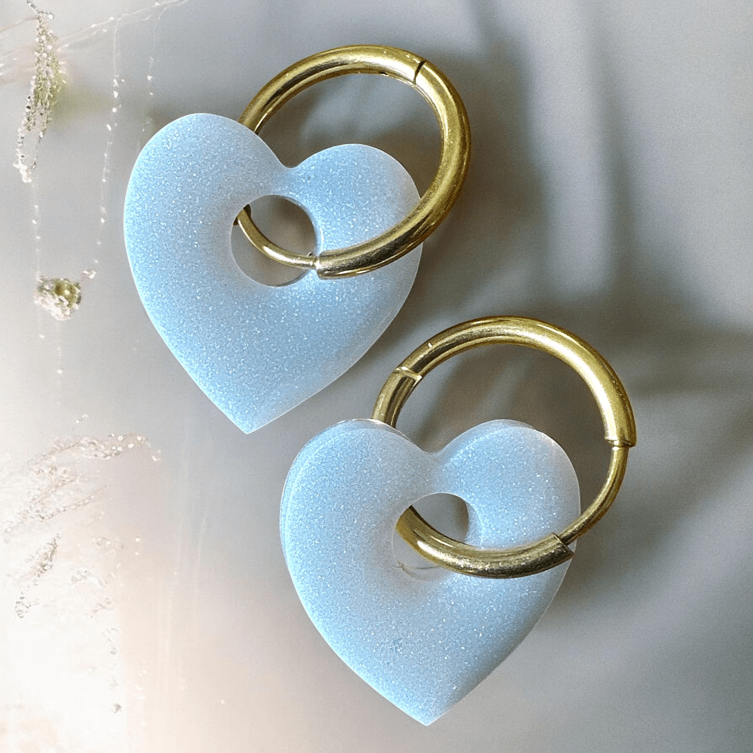 Boucles d'Oreilles Coeur Blanc nacré