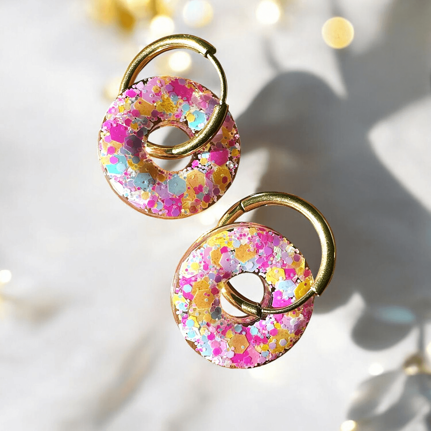 Boucles d'oreilles Cercle Multicolore Pailleté