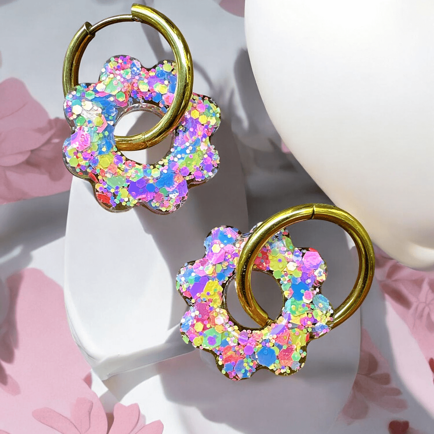 Boucles d'Oreilles Fleur soleil Multicolore girly