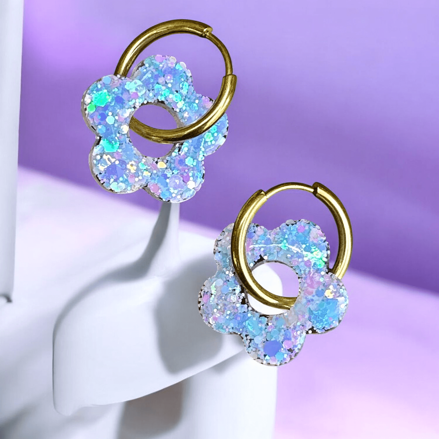 Boucles d'Oreilles Fleur Opale