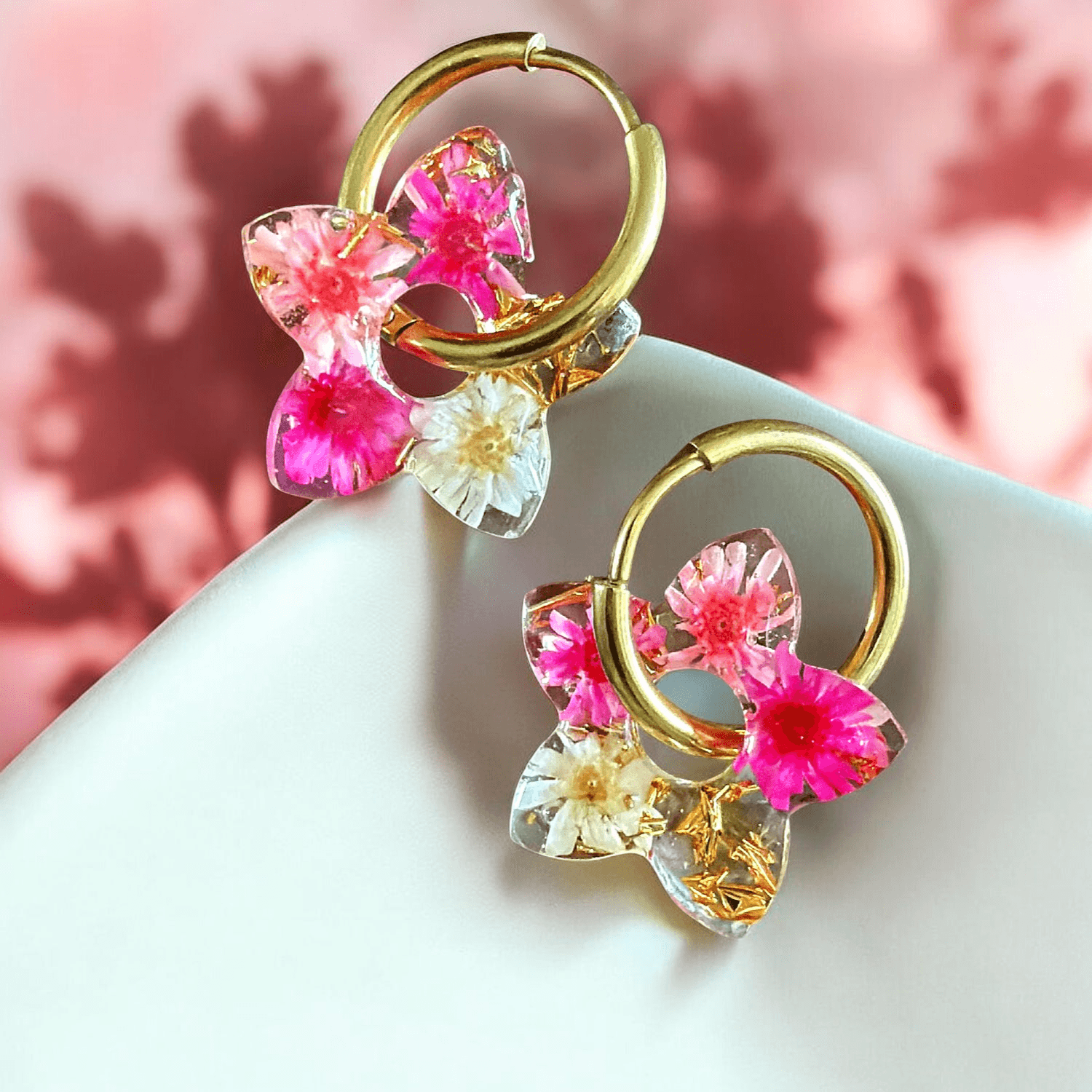 Boucle d'Oreille Fleur tiaré florale